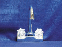 Chrome 4" 2-Handle Bar Faucet w/ 8" Spout & Clear Knobs