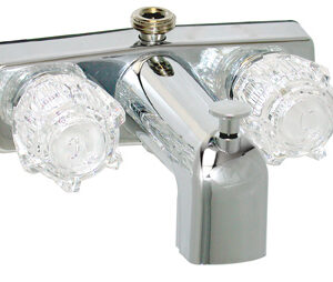 DP Chrome w/ Clear Knobs 2-Handle 4" Tub & Shower Diverter