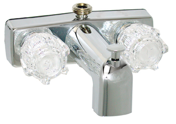 DP Chrome w/ Clear Knobs 2-Handle 4" Tub & Shower Diverter