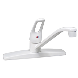 White 8" Single Lever Kitchen Faucet