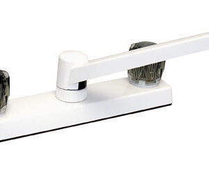 White 2-Handle 8" Kitchen Faucet