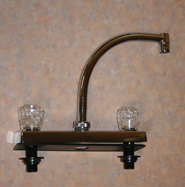 DuraPro Chrome 2-Handle 8" Hi Arc Kitchen Faucet w/ Clear Knobs