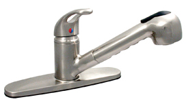 Nickel 1-Handle 8" Pull-Out Kitchen Faucet