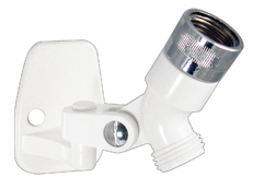 White Swivel Shower Connector & Bracket