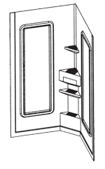 White 32" x 68" New Hex Wall Surround