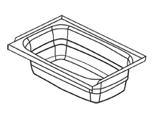 White RH 24" x 46" RV Full Tub