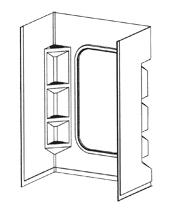 White 24" x 36" x 62" 1 Piece Surround