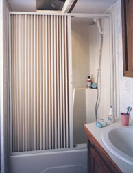 White 60" x 57" Folding Shower Door