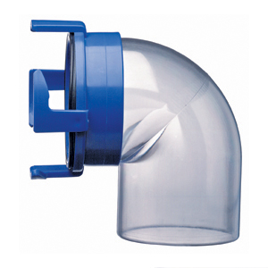 Clear 90 deg Sewer Hose Adapter