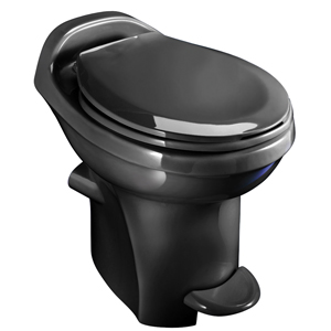 Black High Profile Aqua Magic Style Plus China Bowl Permanent Toilet