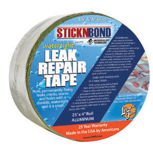 White 4" x 25' Roll Sticknbond Roof Repair Kit
