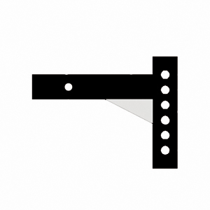 8" Rise x 12" Long x 4" Drop Adjustable Shank