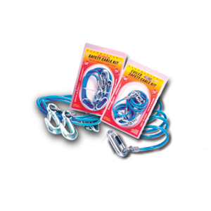 2/pk Single Hook 68" 6,000 lb Coiled Safety Cables, 2/pk