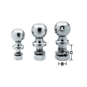 2K lb 1-7/8" x 3/4" x 1-1/2" Zinc Hitch Ball