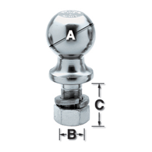 2" x 1" x 2-1/8" Stainless Steel Hitch Ball