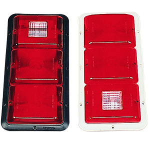 Red Triple Horizontal Light w/ C/W Frame