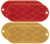 Amber LED Oblong Reflector, 2/pk