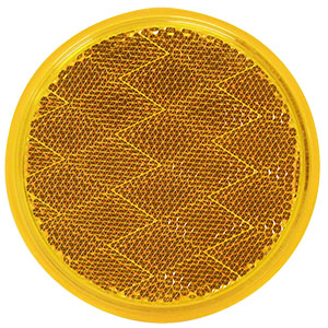 Amber Stick-On 3" Round Reflector, 1/pk