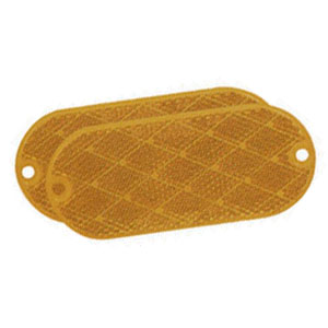 Amber Stick-On/Screw Oblong Reflector, 2/pk