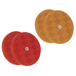 Amber 3-3/16" Round Reflector, 2/pk
