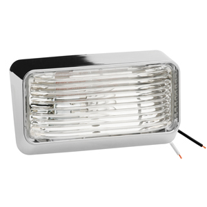 Chrome Base Clear Lens Porch Light