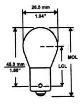 1200 hr Auto Back-up #1156 Automotive Bulb, 2/pk