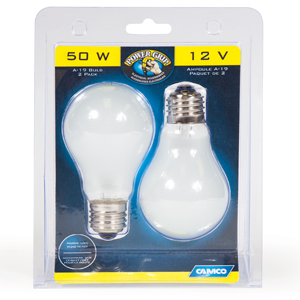 2/pk A-19 50W/12V House Style Bulb