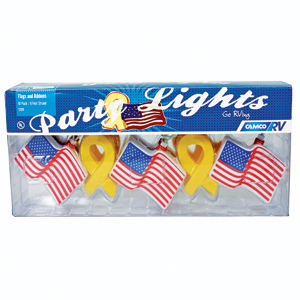 Patriotic Flags & Ribbons 10 Light Set Patio Lights