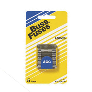 1 amp AGC/Glass Fuse, 5/pk