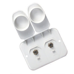 Polar White Dual Outdoor Cable TV Receptacle