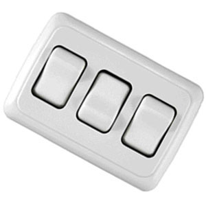 Black Triple Rocker Switch Assembly