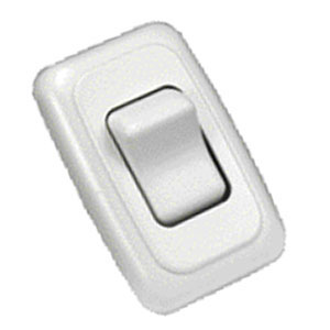 White Single On-Off Rocker Switch Assembly