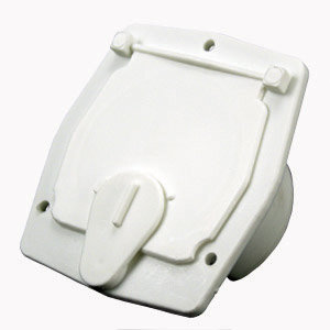 Polar White Plastic Power Cord Cable Hatch