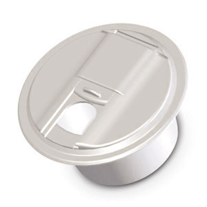 Colonial White Round Electric Cable Hatch