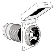 White 125/250V 50 amp Standard Park Power Easy Lock Inlet