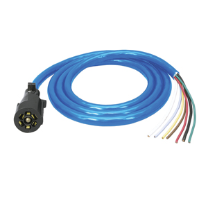 6' 7-Way Molded Trailer Connector Blue