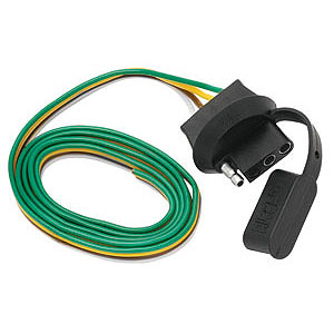 "The Knockout" 4-Flat Plug Trailer Connector w/ cover & 30" Leads
