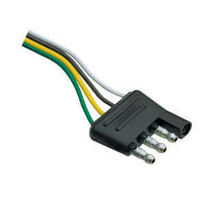 4-Flat Plug Trailer Connector w/ 12" Leads