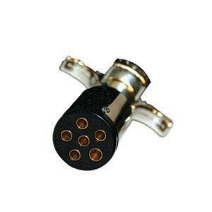 Chrome 6-Round Plug Trailer Connector