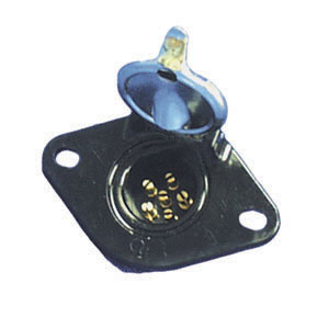 Plastic w/ Metal Lid 6-Round Socket Trailer Connector