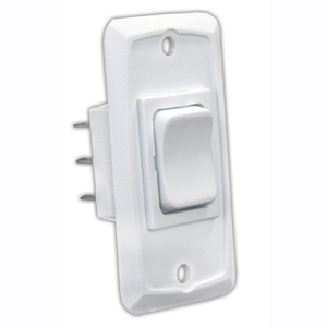 White 12 Volt HD Mom-On/Off/Mom-On Switch,1/pk