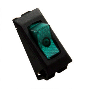 Green Illuminated Switch. On/Off