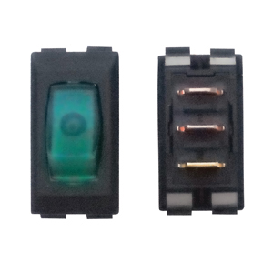 Black 12 Volt Switch w/Green Lamp