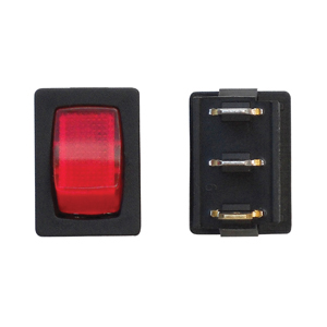 Black/Red Illuminated Mini 12 Volt Switch
