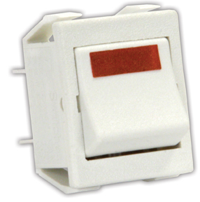 SPST Off/Momentary-On Switch w/ Amber Light, 1/pk