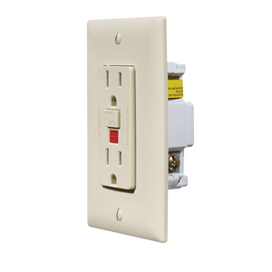 Ivory Dual GFCI w/ Cover Outlet