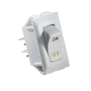 Whtie w/ Gold SPST On/Off 10A Rocker Switch