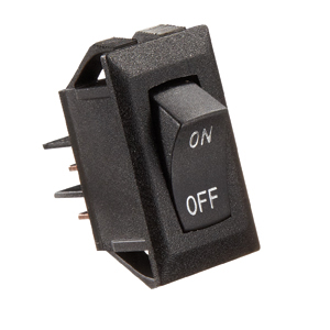 Black w/ Silver SPST On/Off 10A Rocker Switch