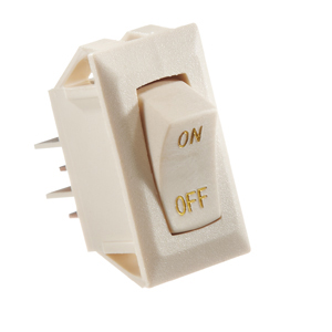 Ivory w/ Gold SPST On/Off 10A Rocker Switch