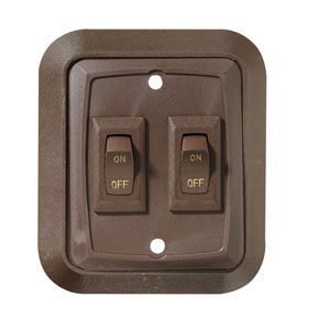 3.53" x 3" Brown Double Switch w/ Wall Plate